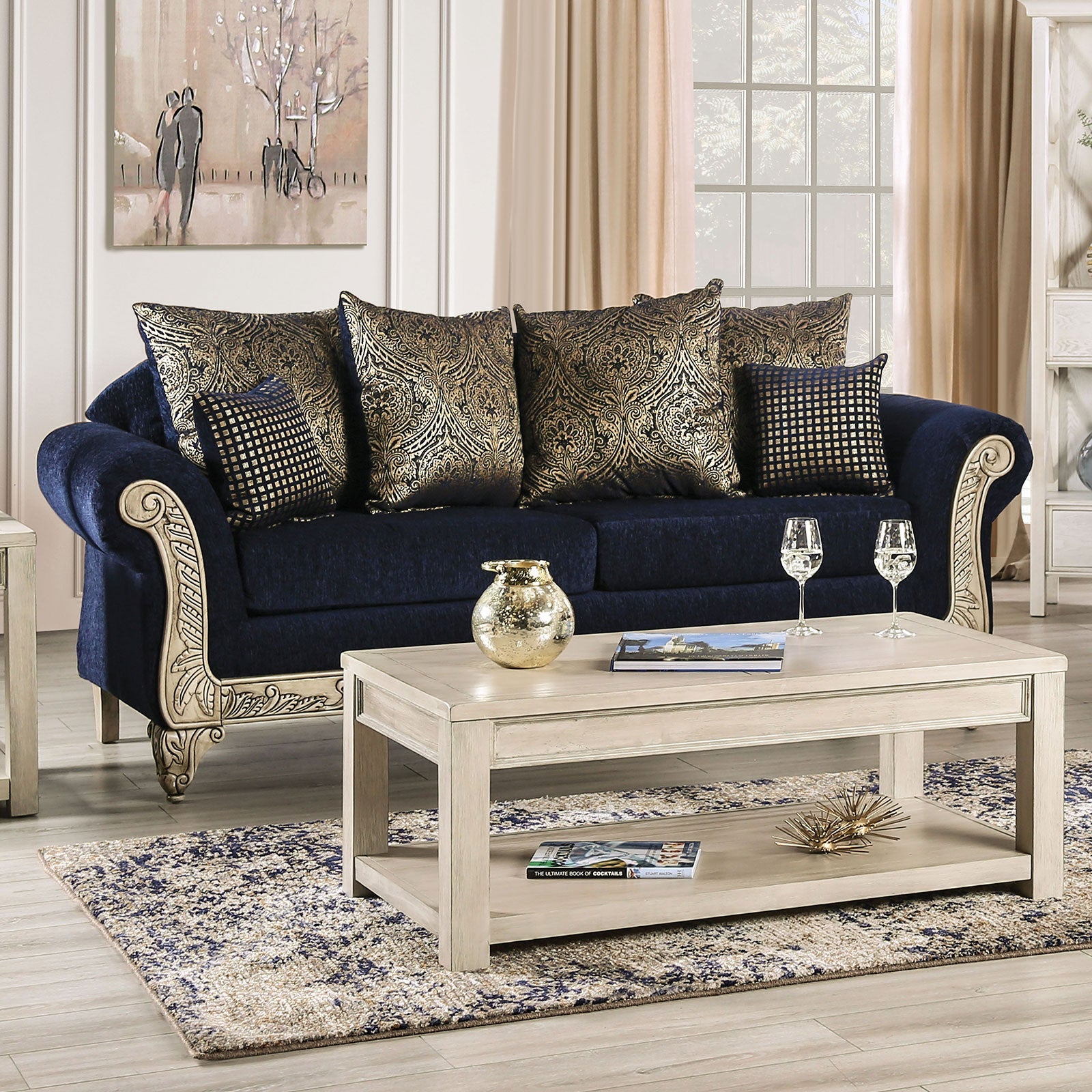 Marinella Royal Blue Sofa & Loveseat