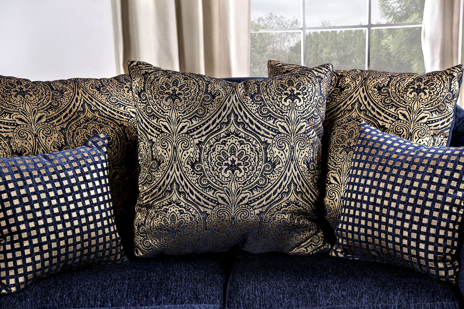 Marinella Royal Blue Sofa & Loveseat