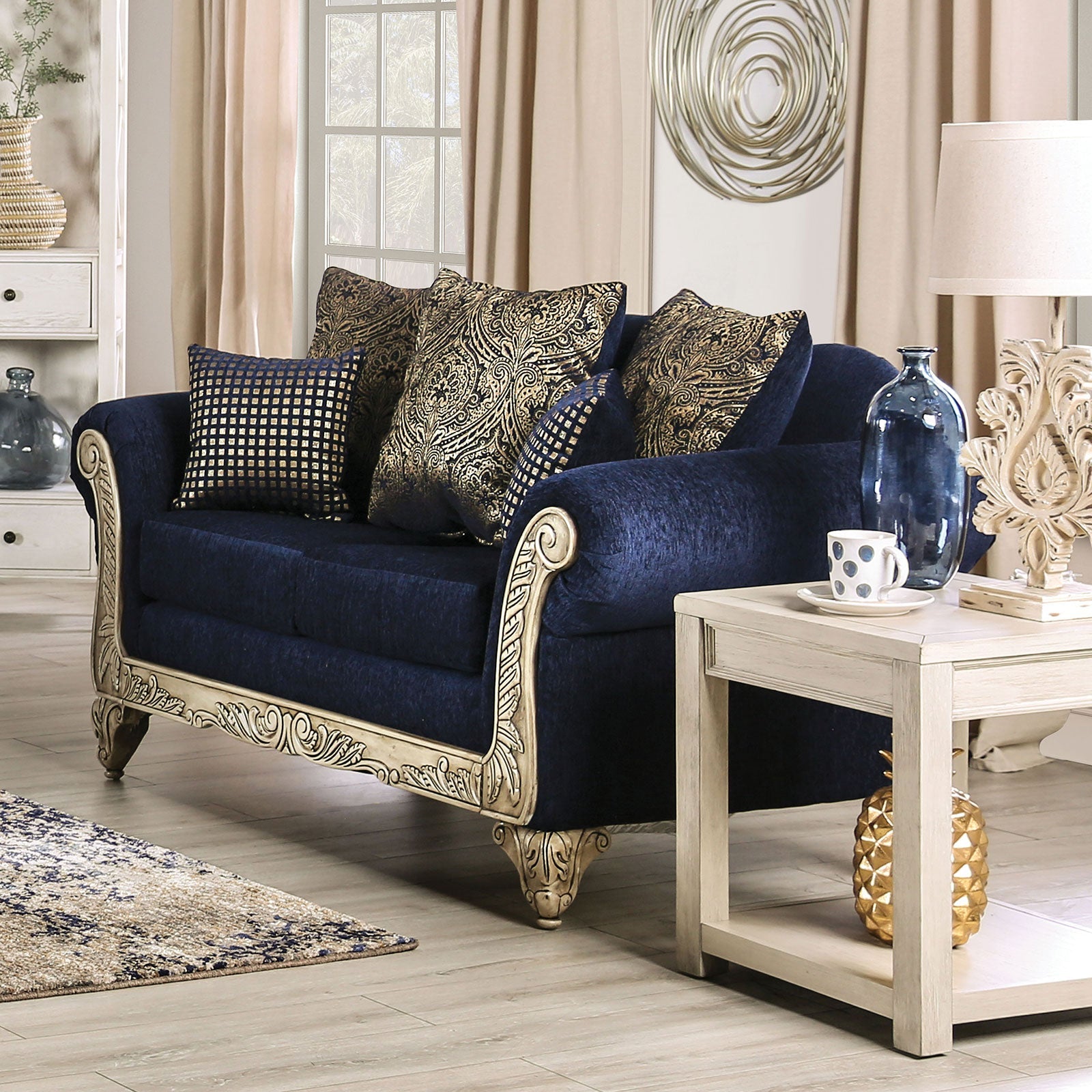 Marinella Royal Blue Sofa & Loveseat
