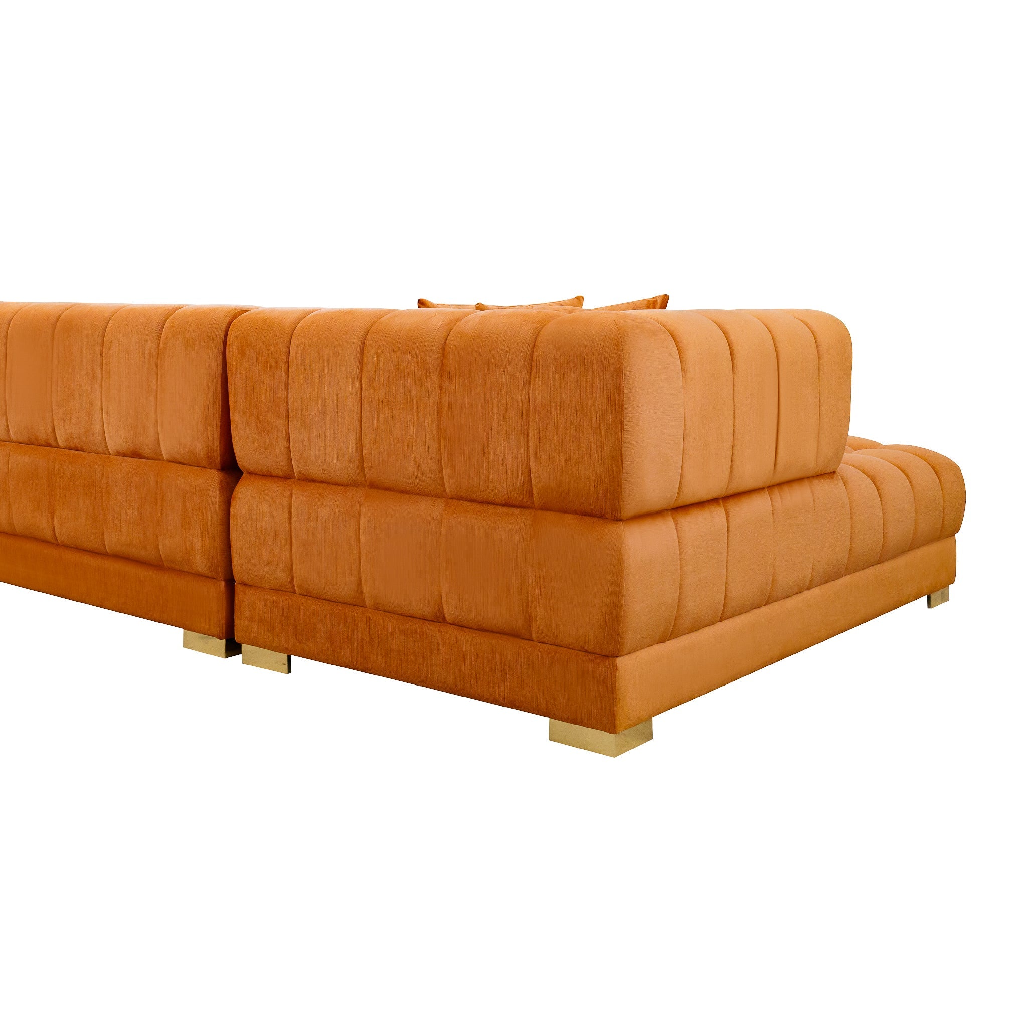 Marlow Cognac Velvet U Shape Corner Sofa