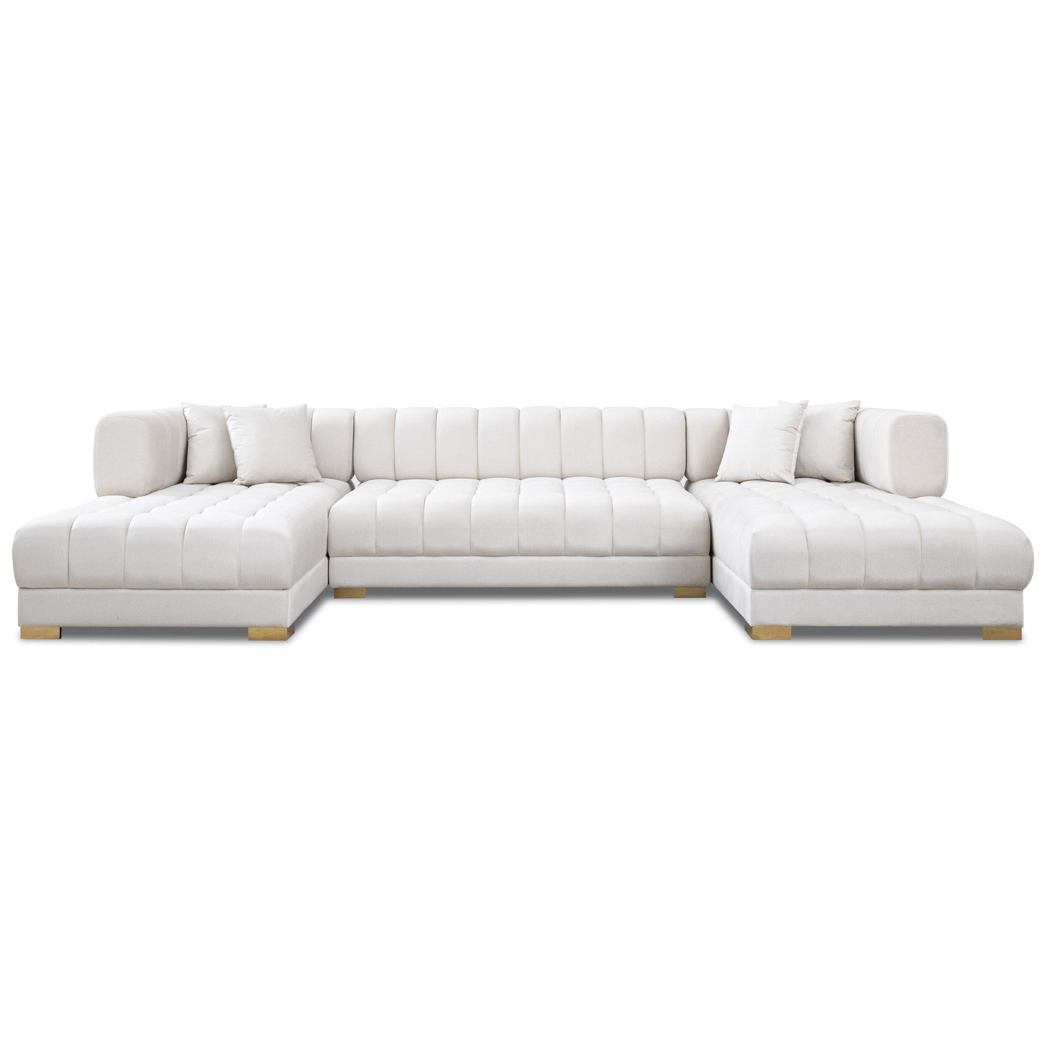 Marlow Ivory Velvet U Shape Corner Sofa