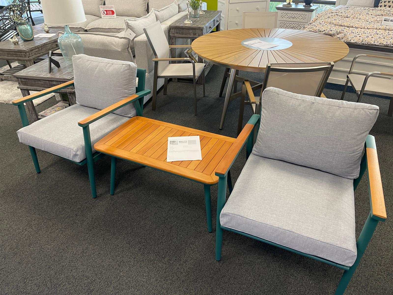 Marsha Gray & Oak 3pc Outdoor Set