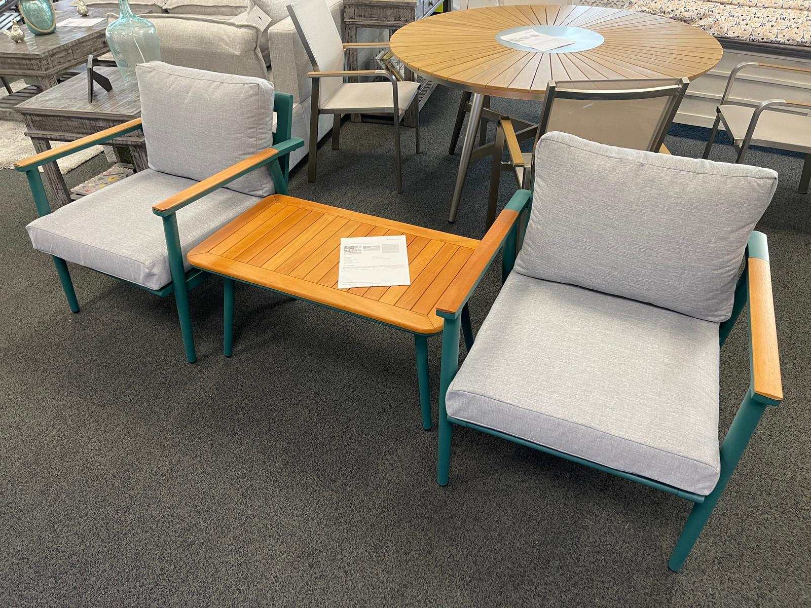 Marsha Gray & Oak 3pc Outdoor Set