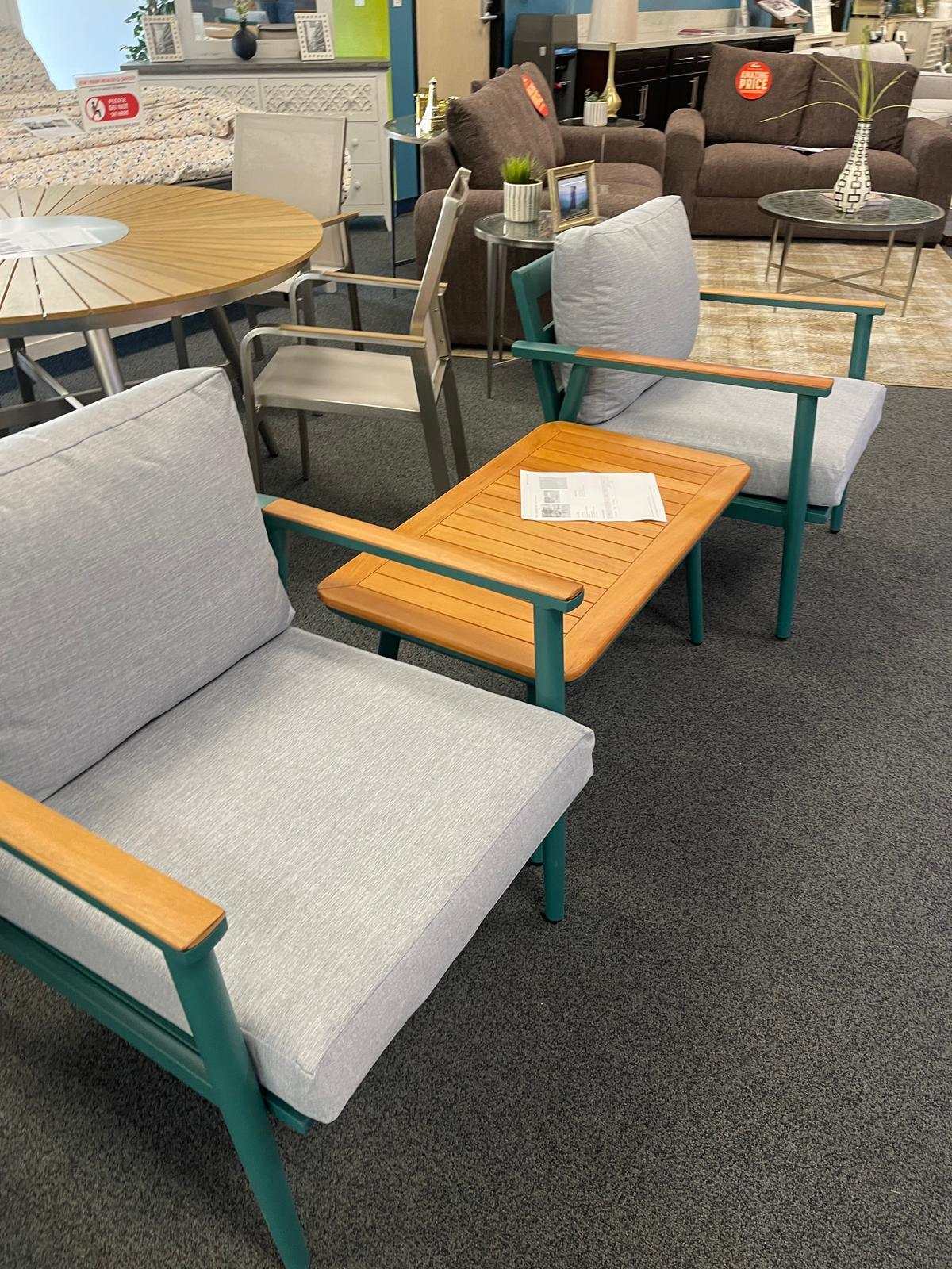 Marsha Gray & Oak 3pc Outdoor Set