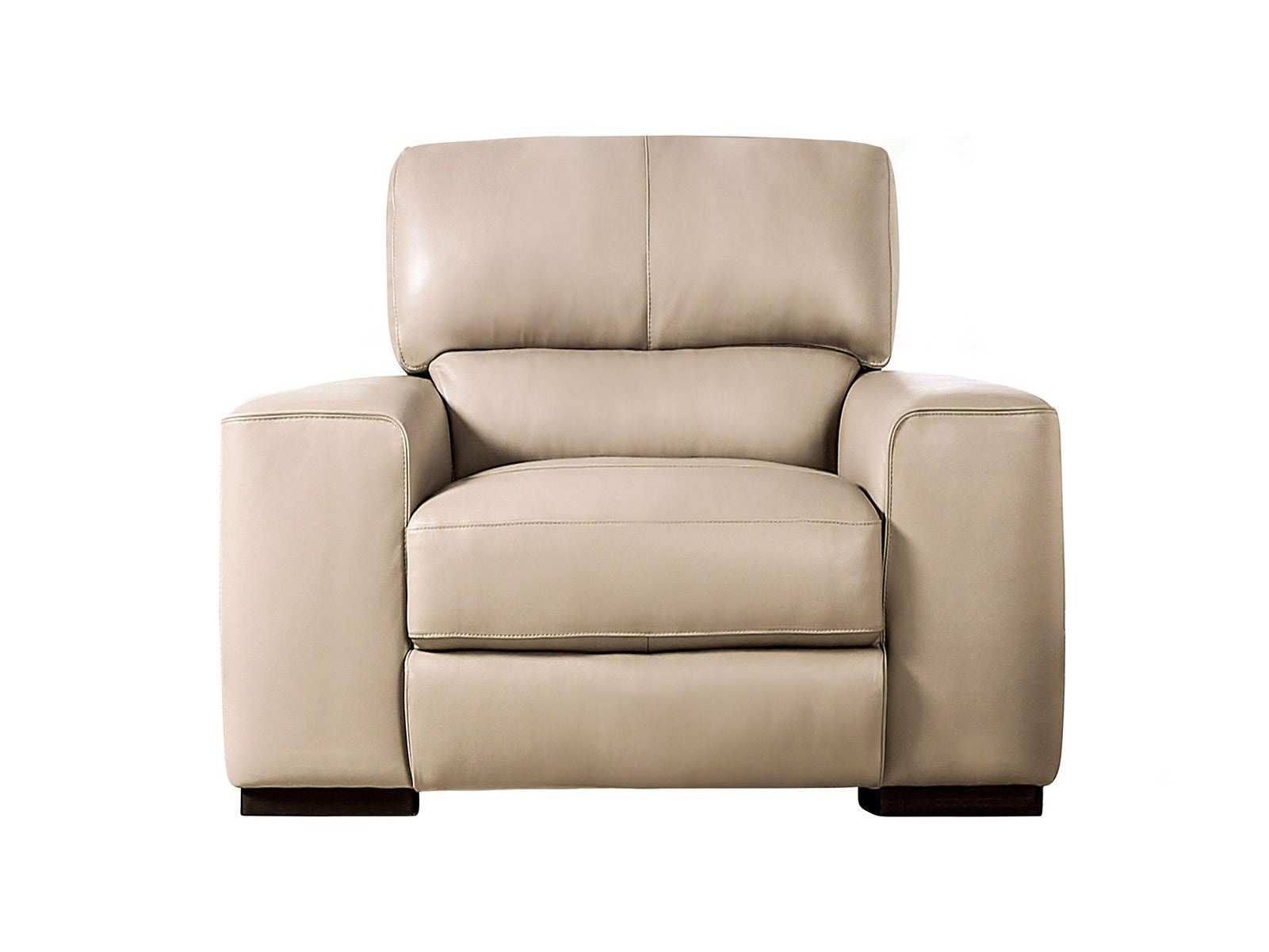Marsicano Taupe Real Italian Leather Chair