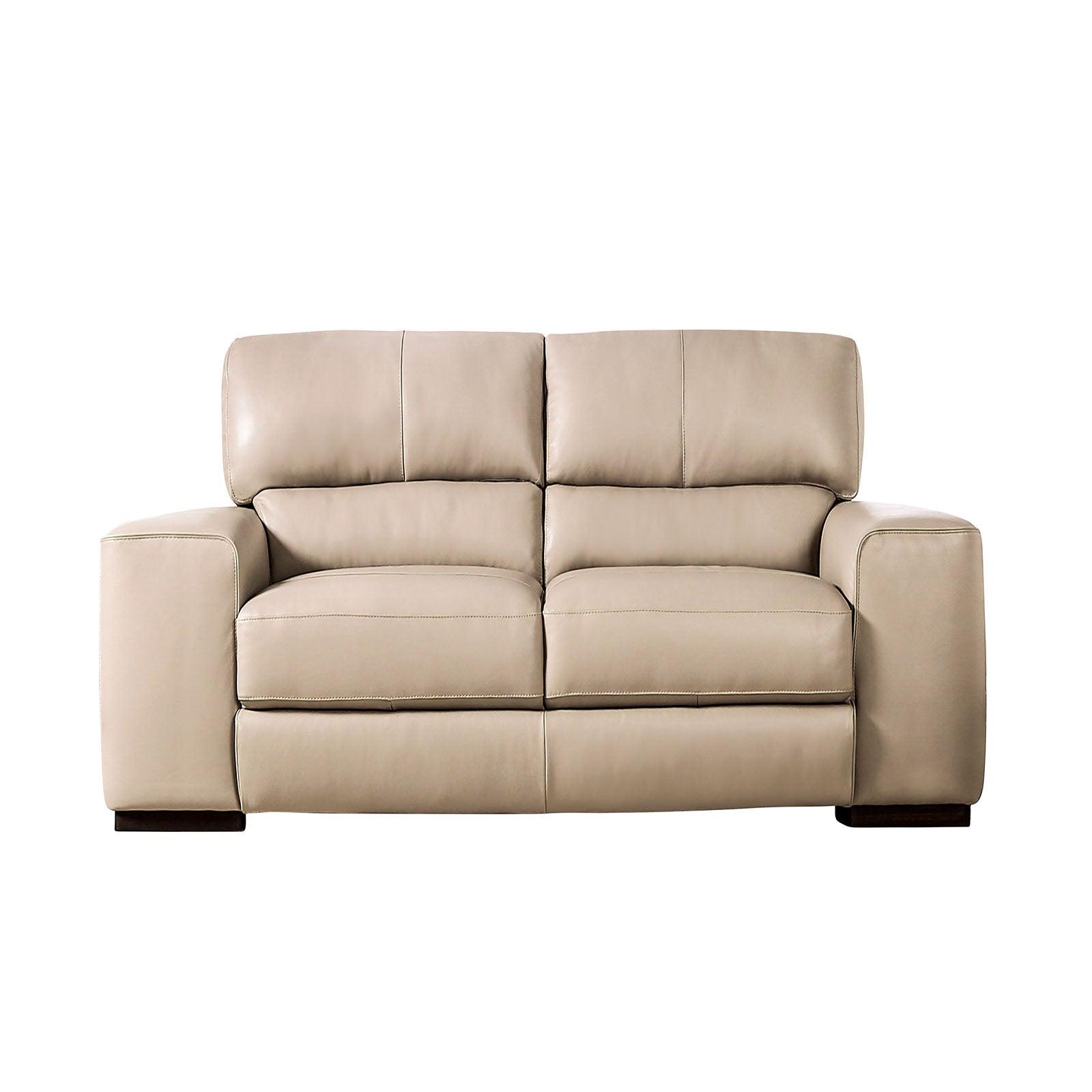 Marsicano Taupe Real Italian Leather Living Room Set