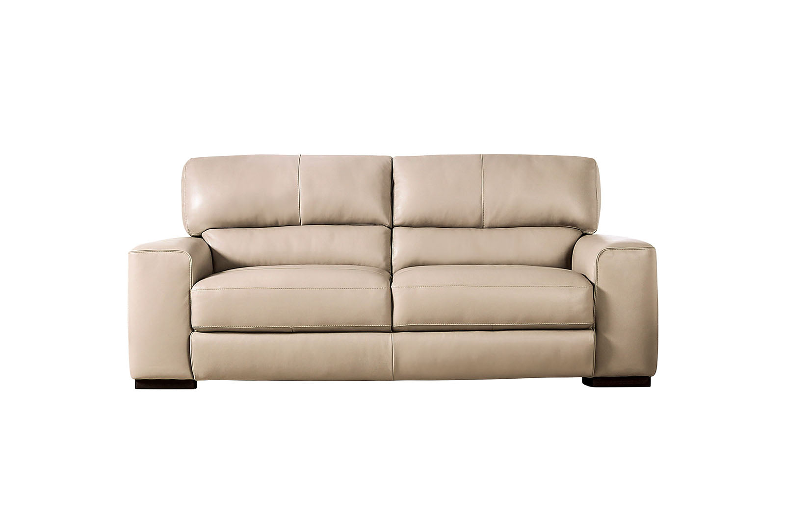 Marsicano Taupe Real Italian Leather Living Room Set