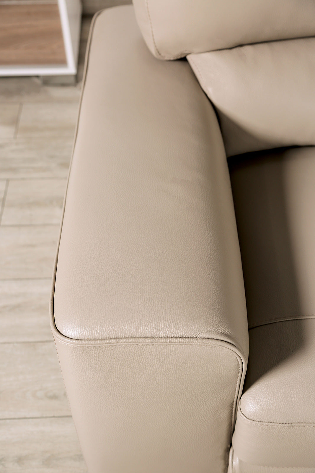 Marsicano Taupe Real Italian Leather Sofa