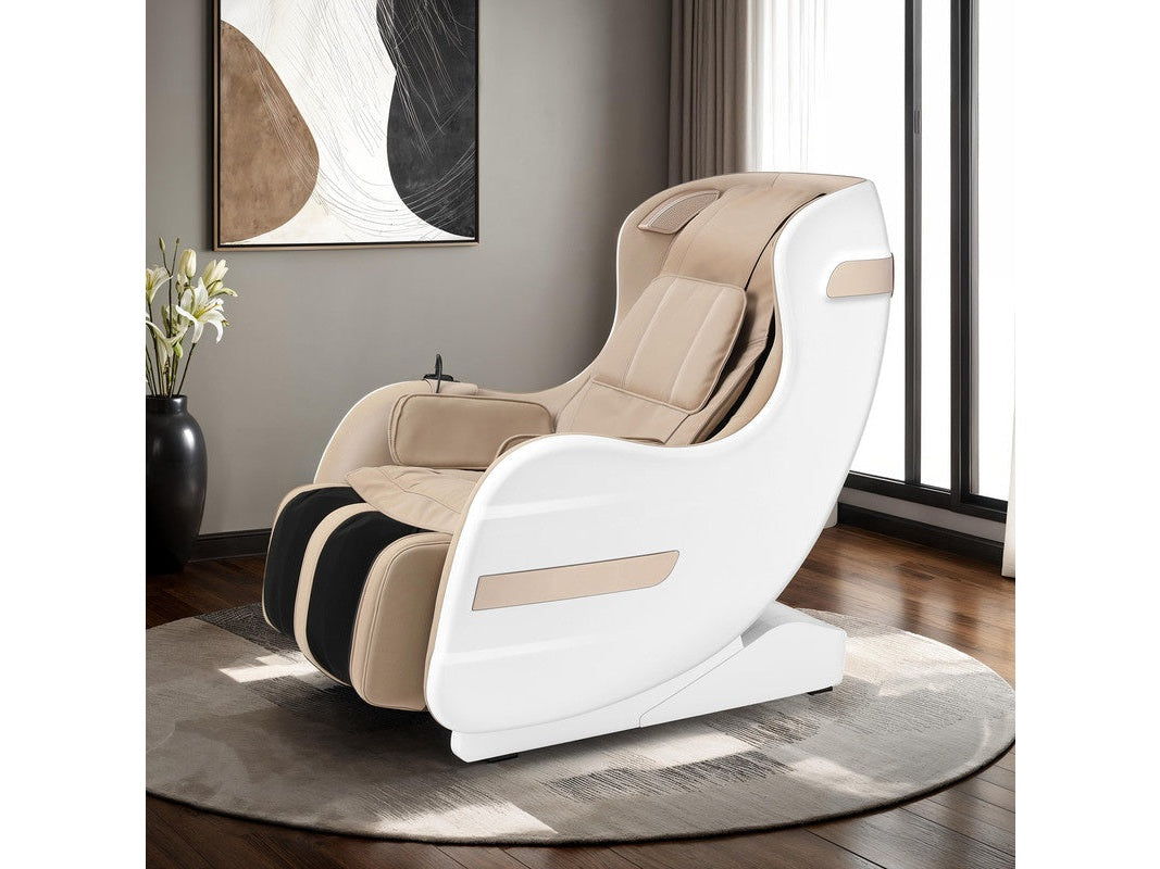 Martinus White/Beige Massage Chair 3D Back Roller