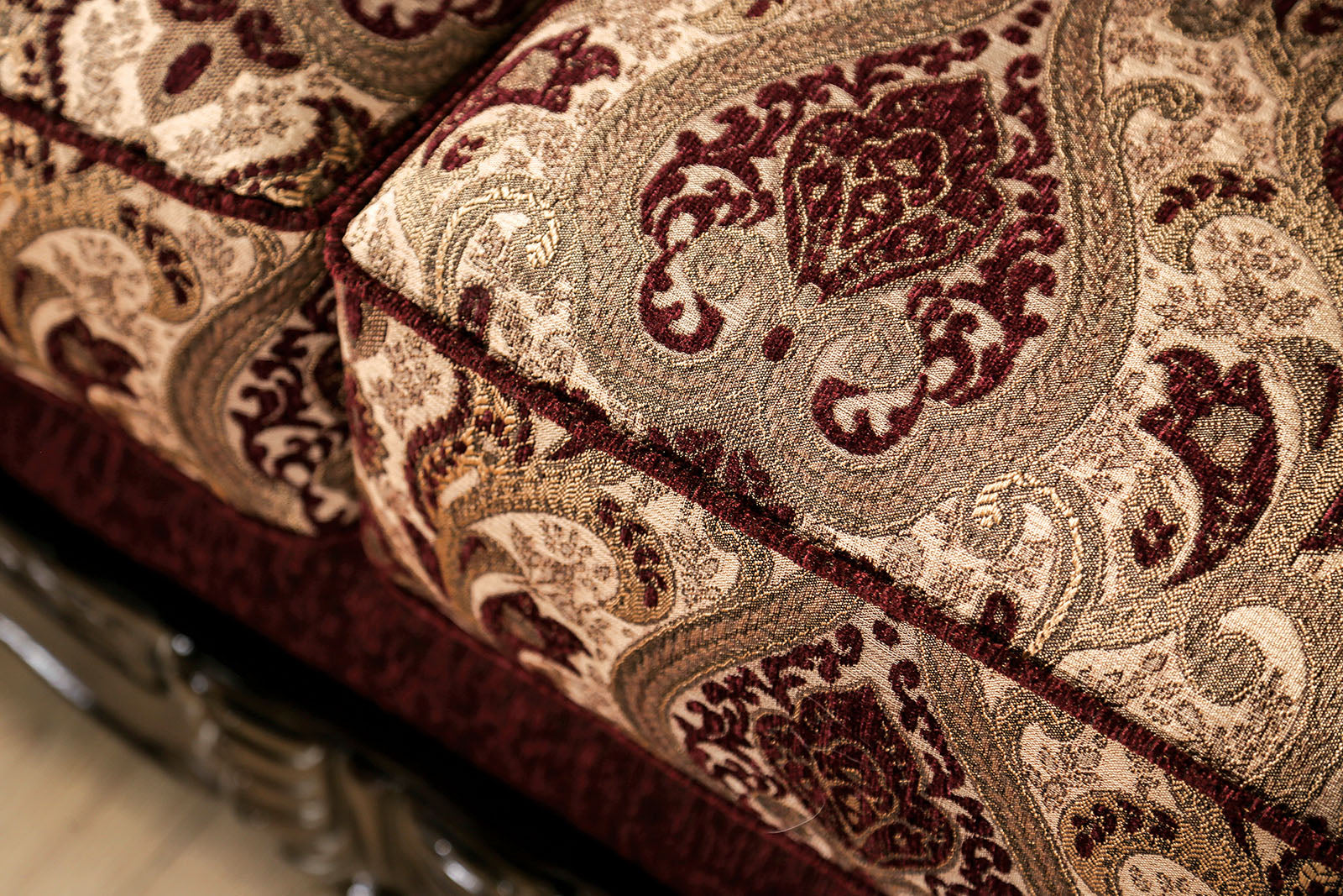 Matteo Burgundy/Brown Loveseat