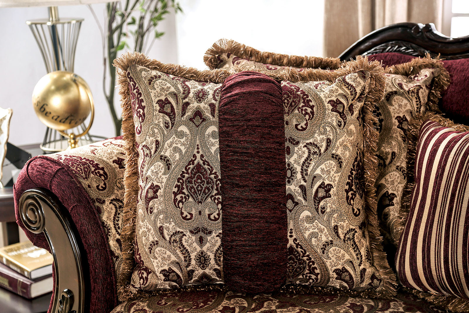 Matteo Burgundy/Brown Loveseat