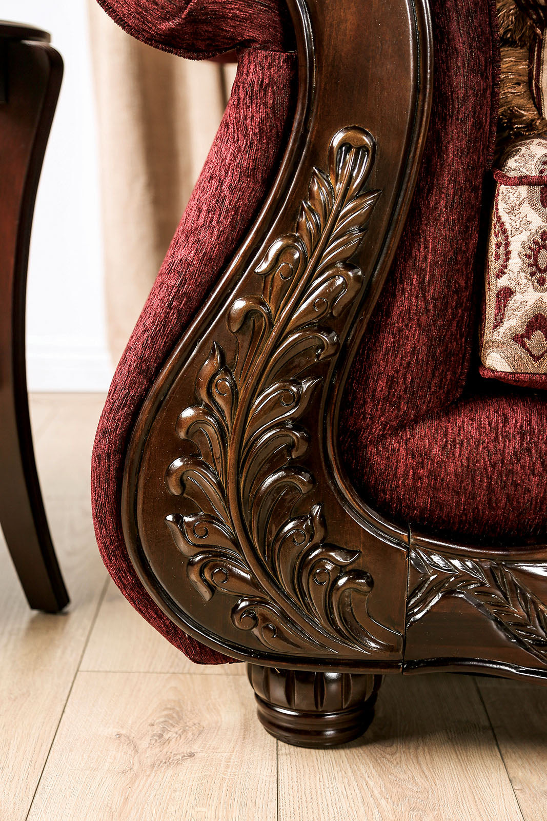Matteo Burgundy/Brown Sofa & Loveseat