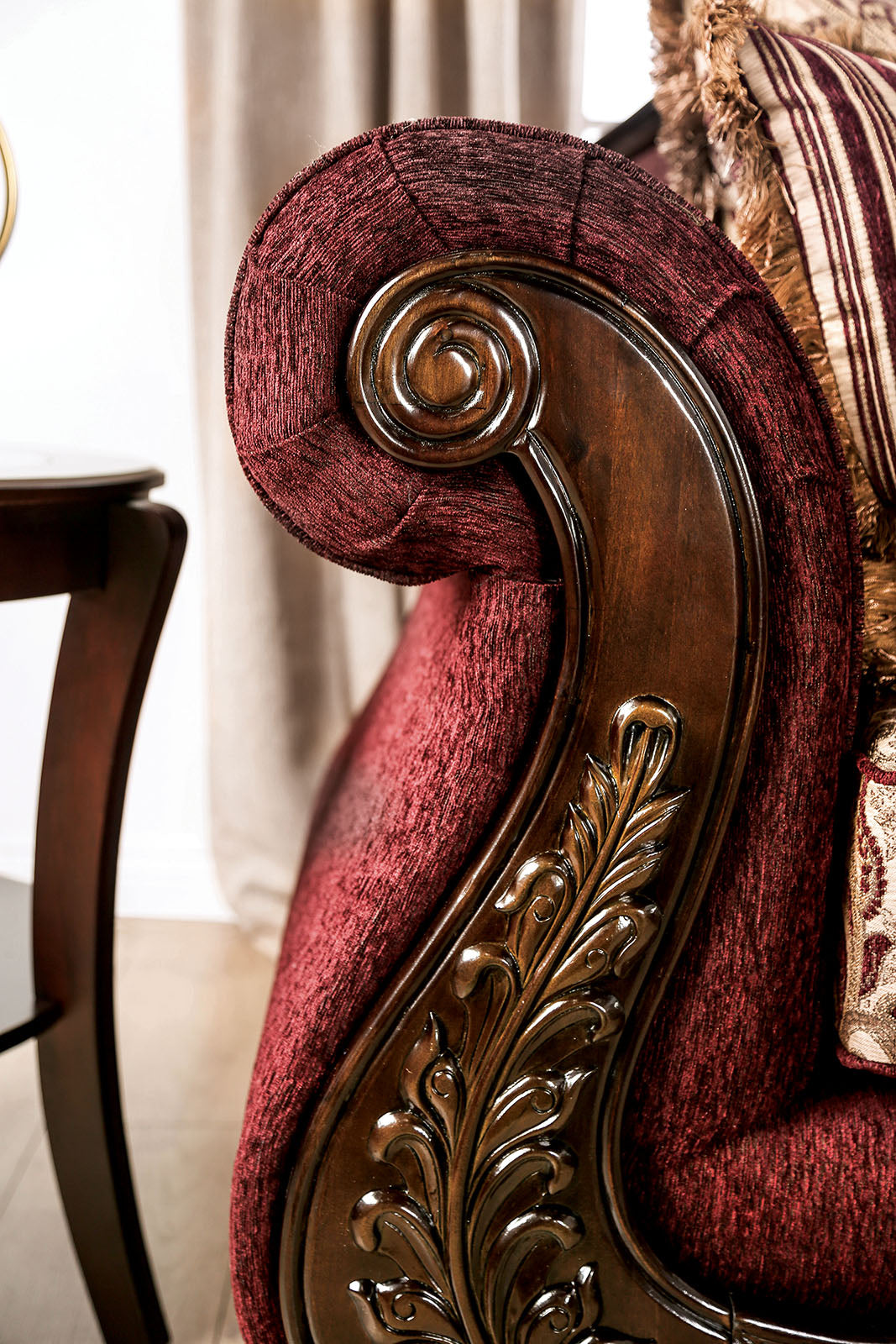 Matteo Burgundy/Brown Sofa