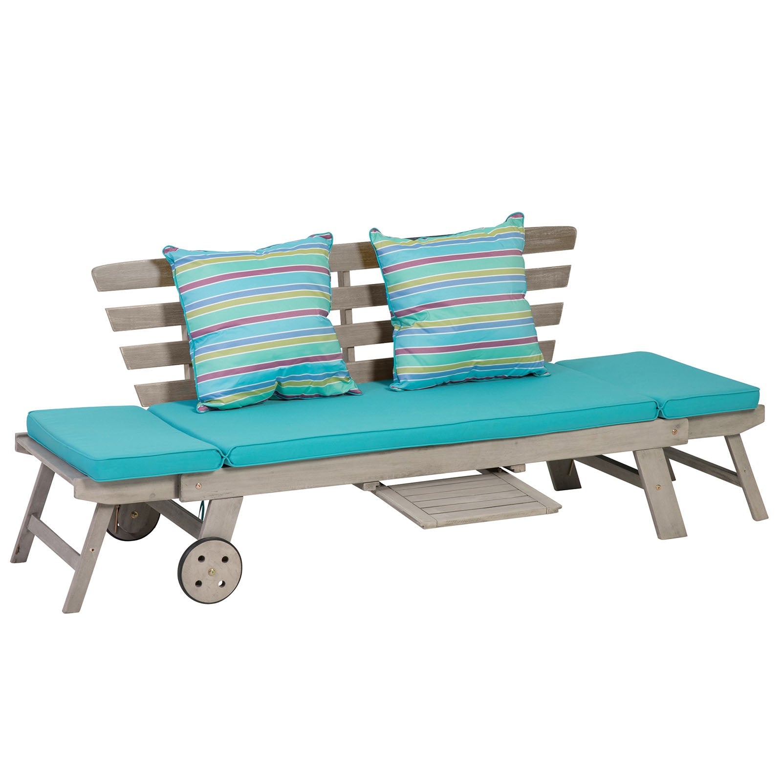 Maui Gray/Turquoise Outdoor Daybed