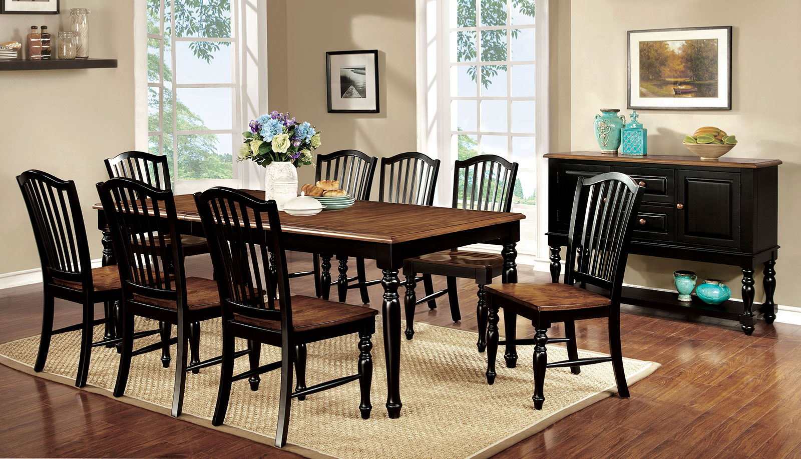 Mayville Black & Antique Oak Dining Chair (Set of 2)