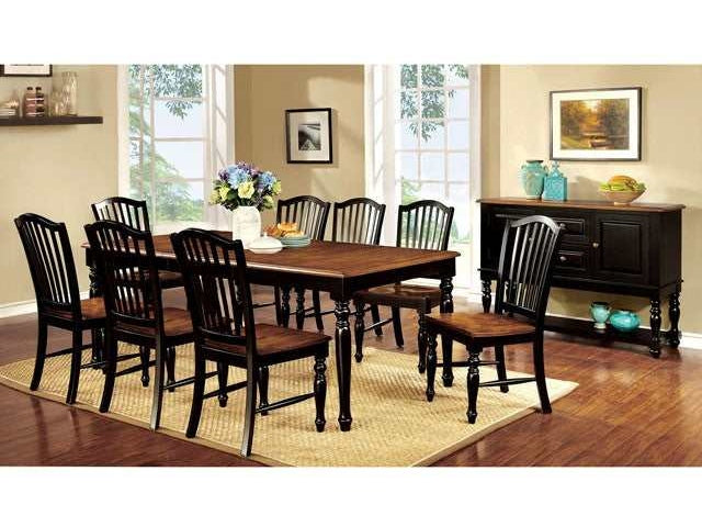 Mayville Black/Antique Oak Dining Table w/ 1 X 18" Leaf