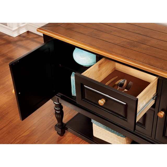 Mayville Black/Antique Oak Server