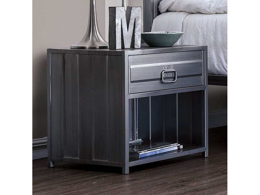 Mccredmond Hand Brushed Silver Nightstand