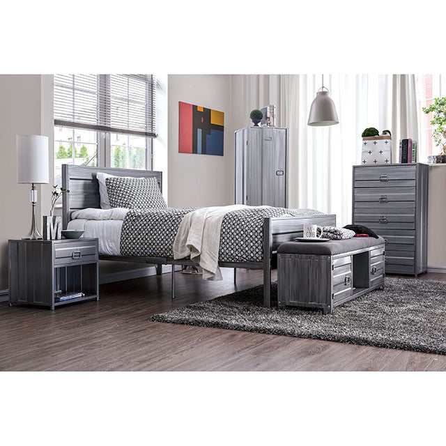 Mccredmond Hand Brushed Silver Nightstand