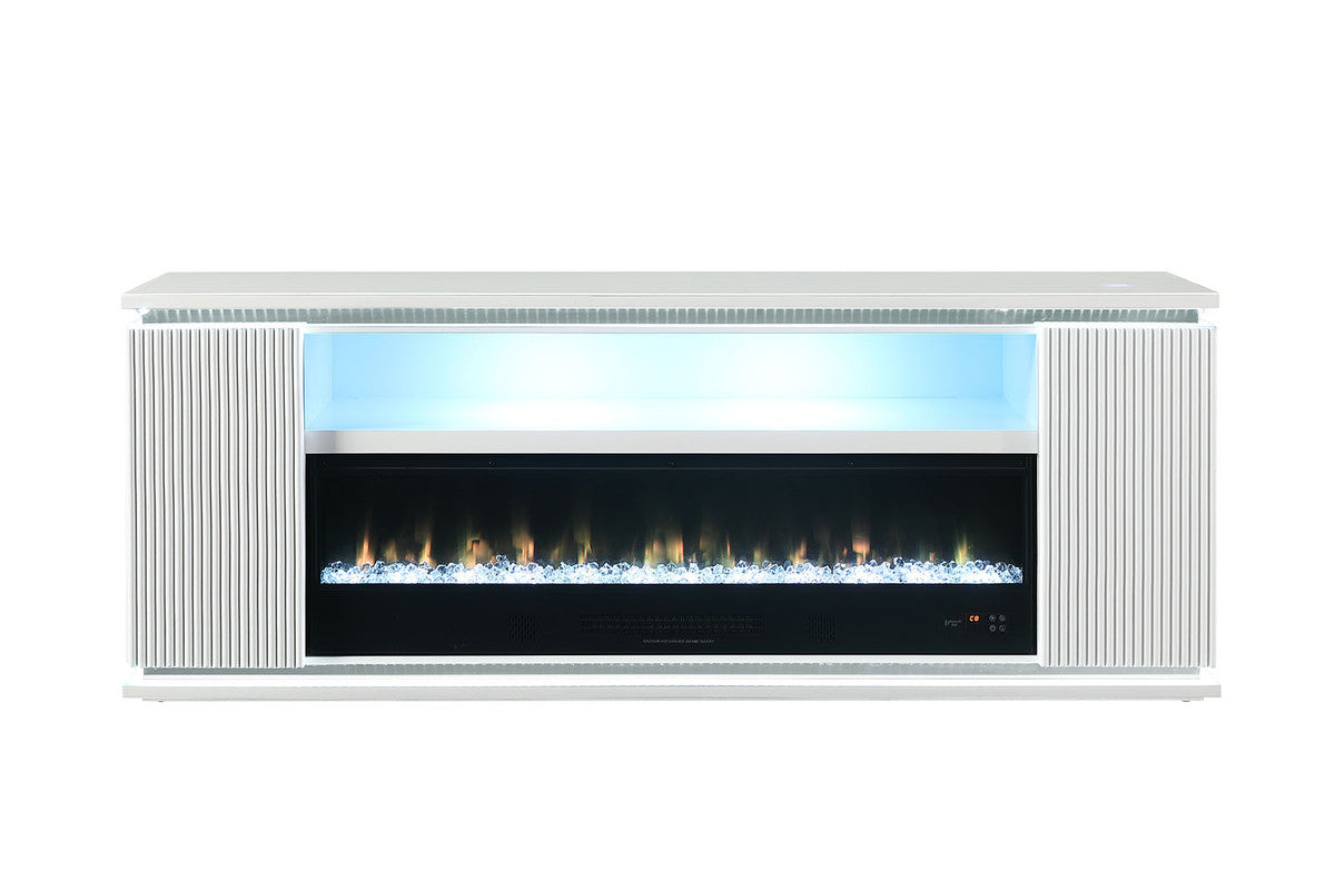 Medea White 71" TV Stand w/ Electric Fireplace