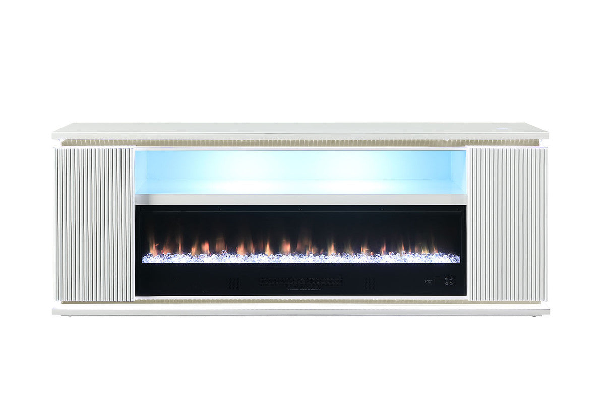 Medea White 71" TV Stand w/ Electric Fireplace