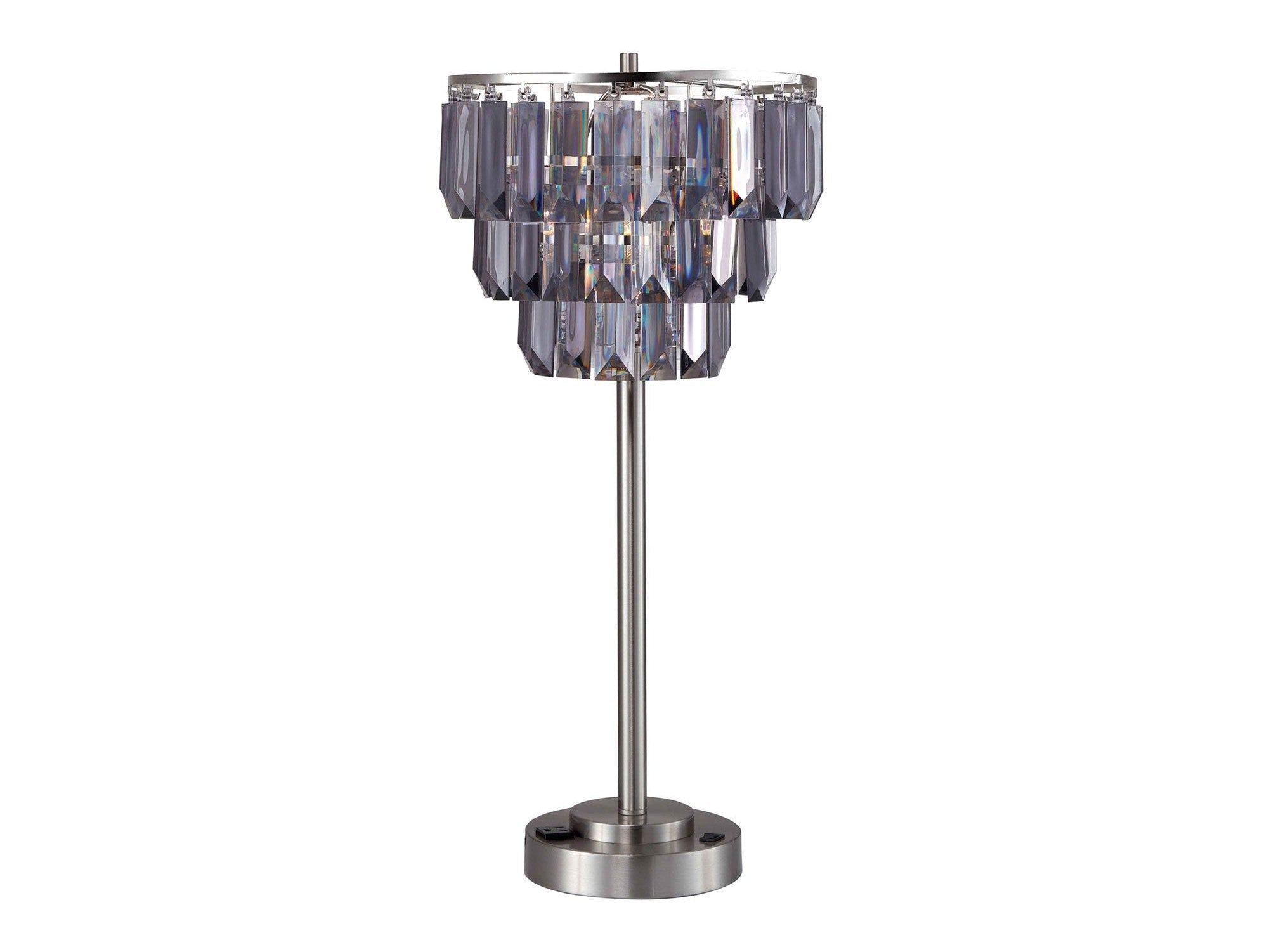 Meg Black/Chrome Table Lamp