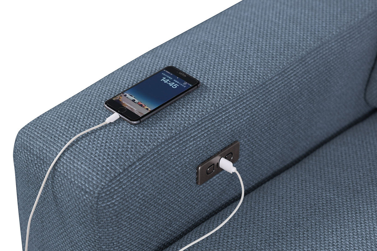 Melancton Blue Power Sectional