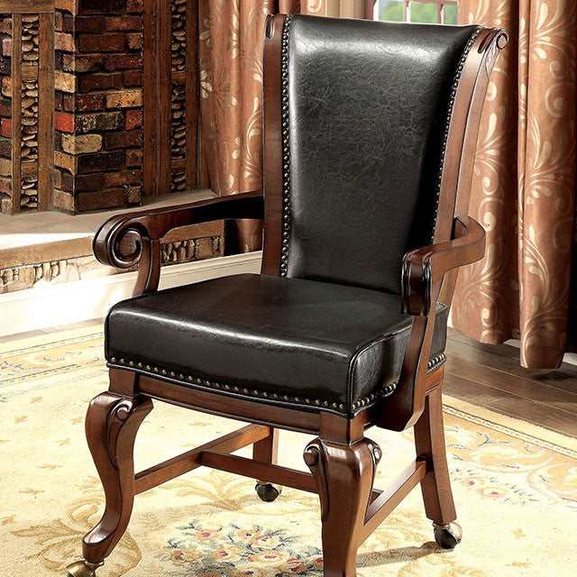 Melina Brown Cherry/Black Arm Chair