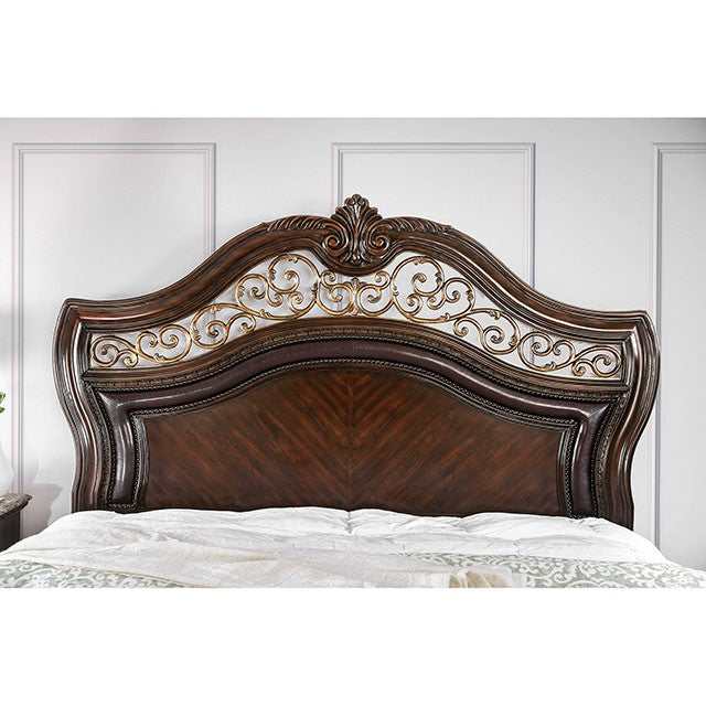 Menodora Brown Cherry California King Bed