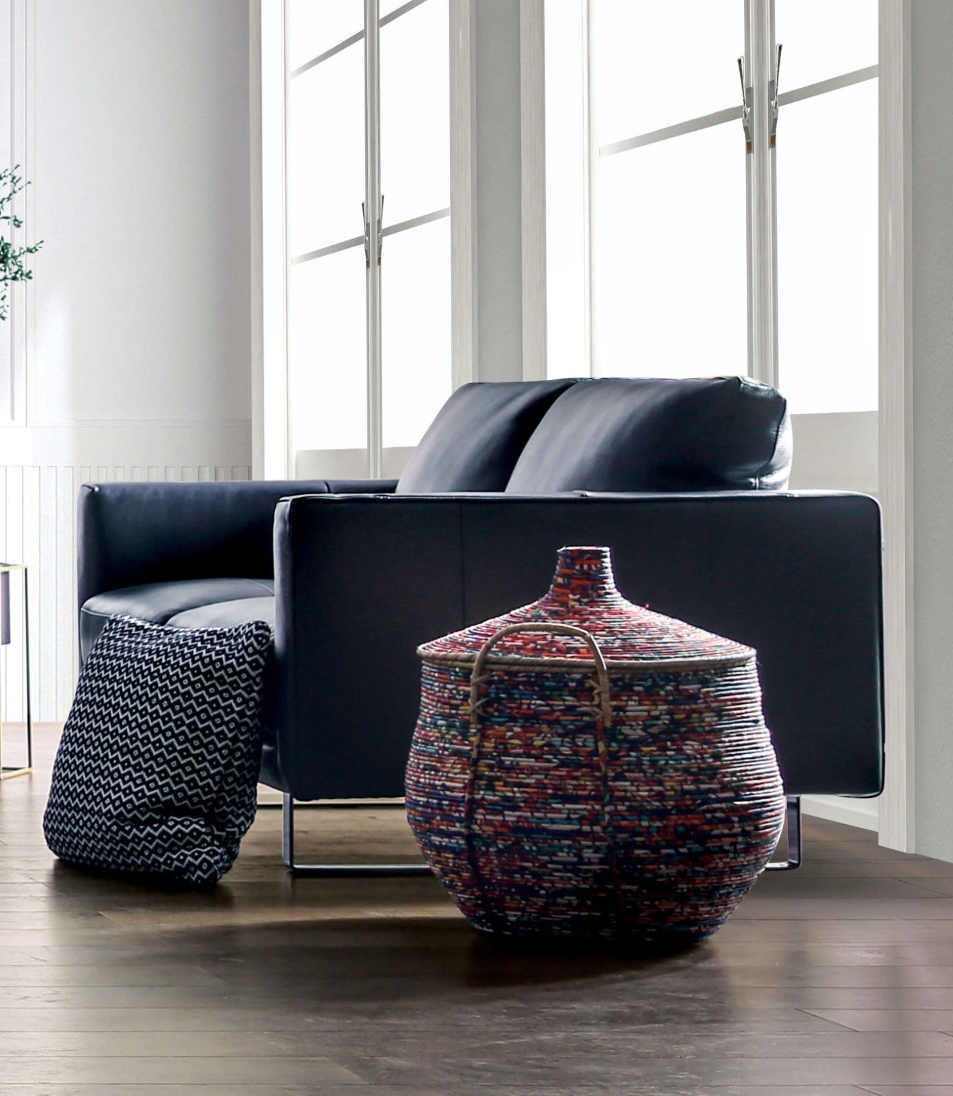 Mezzanotte Midnight Blue Real Italian Leather Sofa & Loveseat