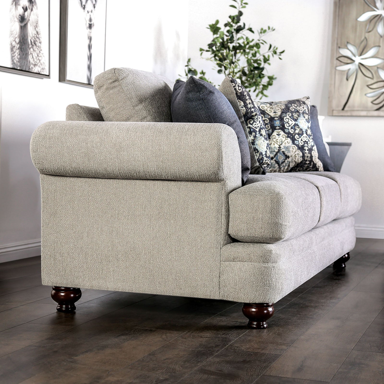 Miramar Beige/Charcoal Loveseat