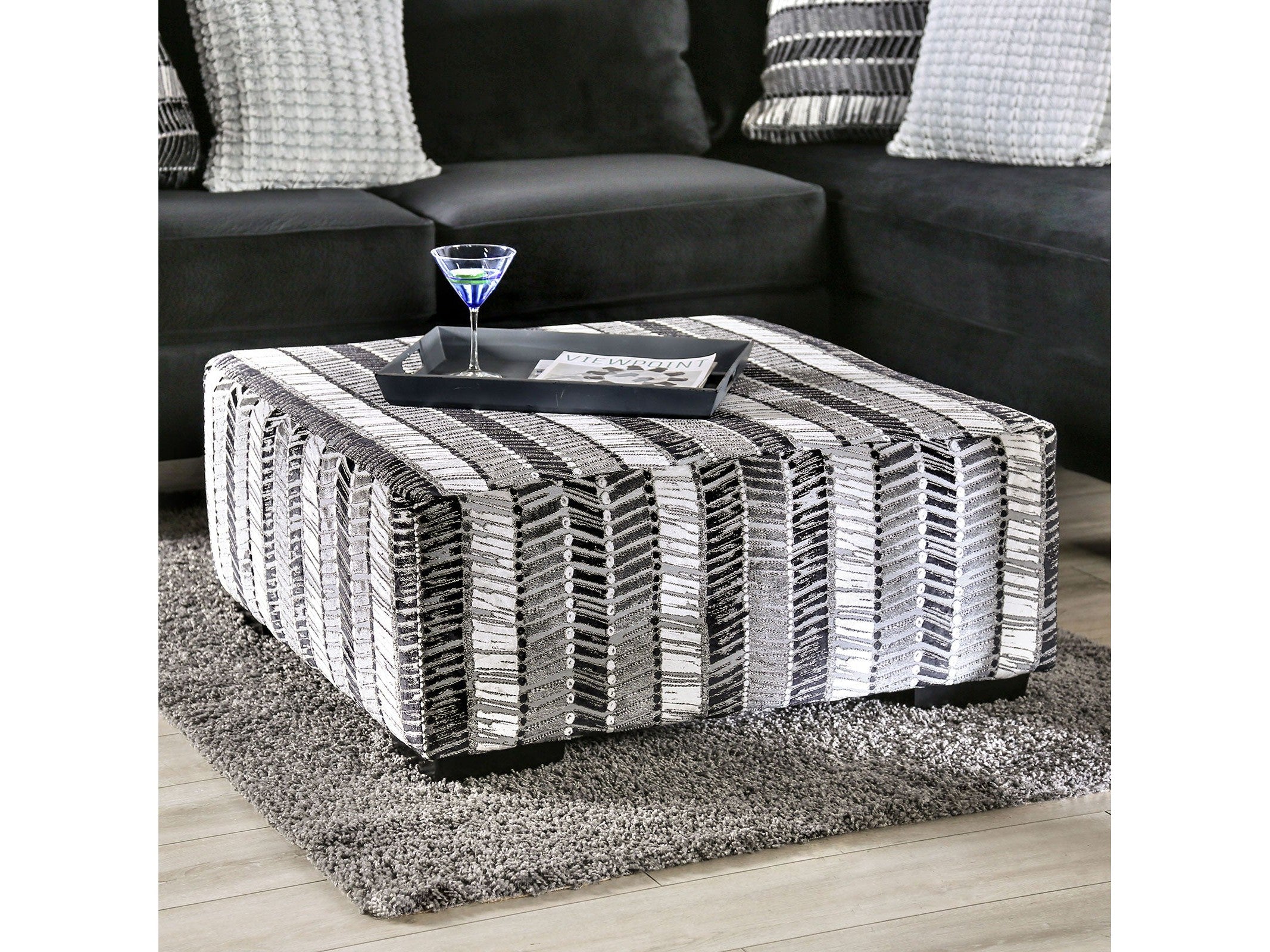 Modbury Stripe Multi Ottoman