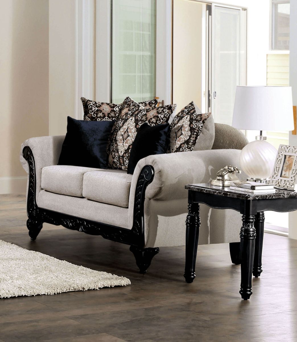 Molfetta Light Brown & Black Sofa & Loveseat