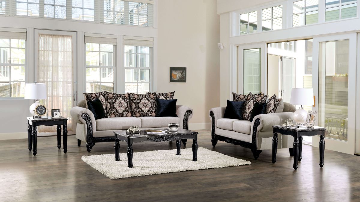 Molfetta Light Brown & Black Sofa