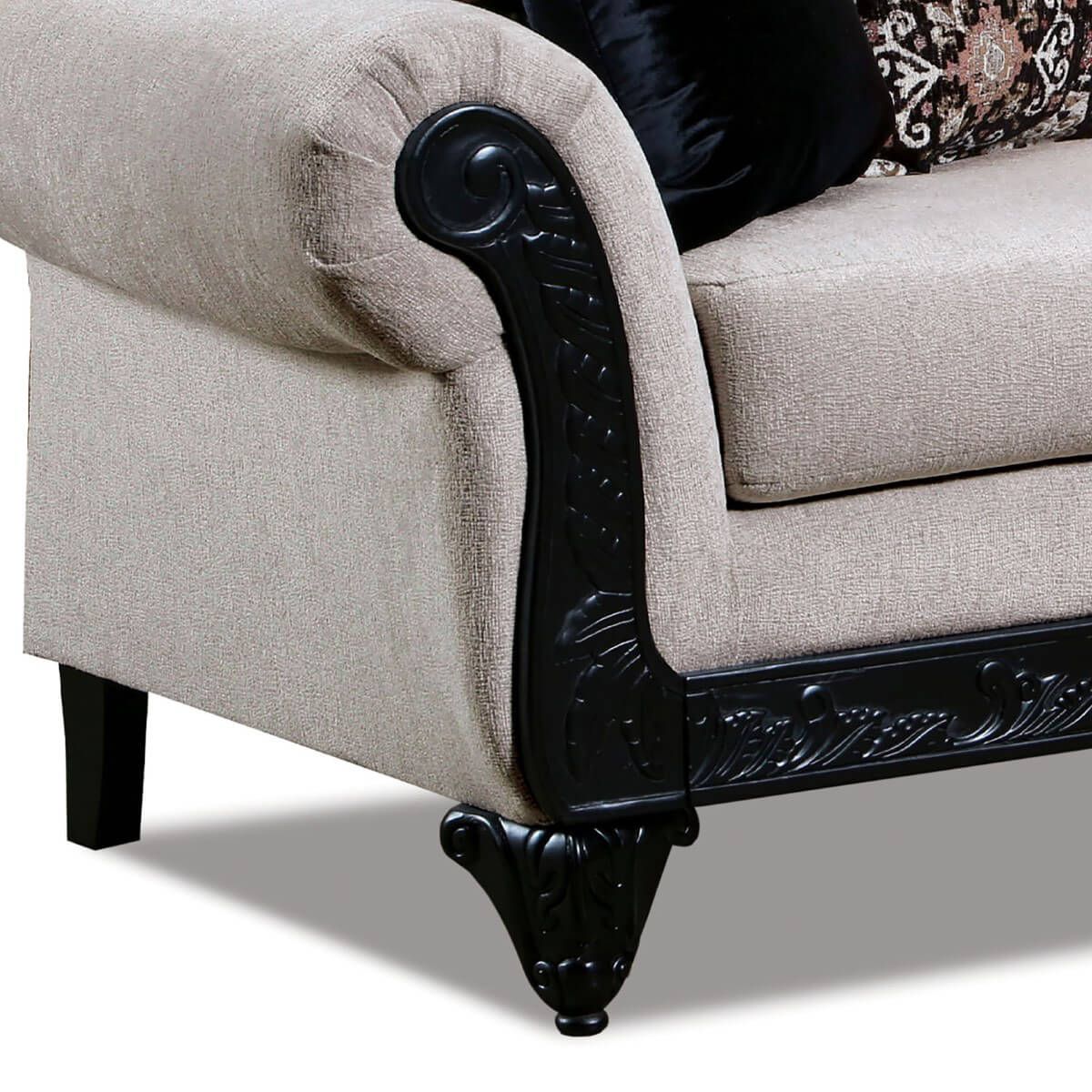 Molfetta Light Brown & Black Sofa