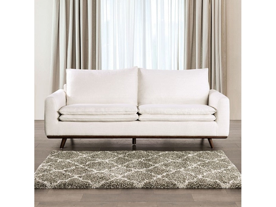 Monthey Dark Brown/Linen White Sofa