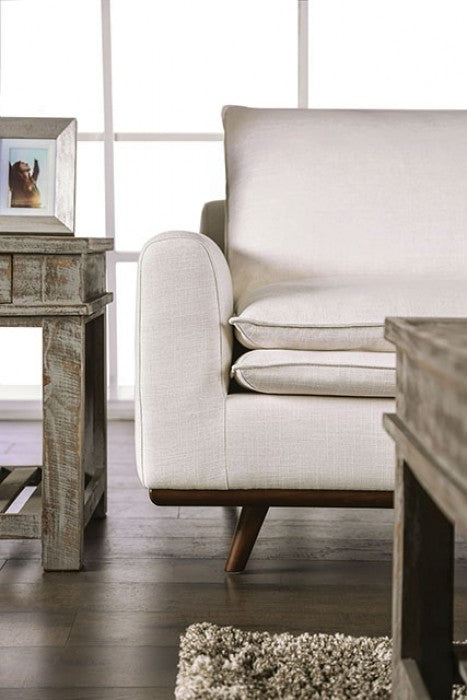 Monthey Dark Brown/Linen White Sofa