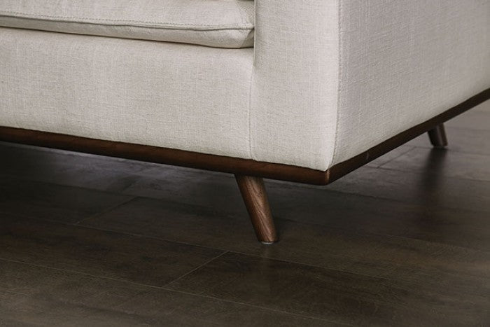 Monthey Dark Brown/Linen White Sofa