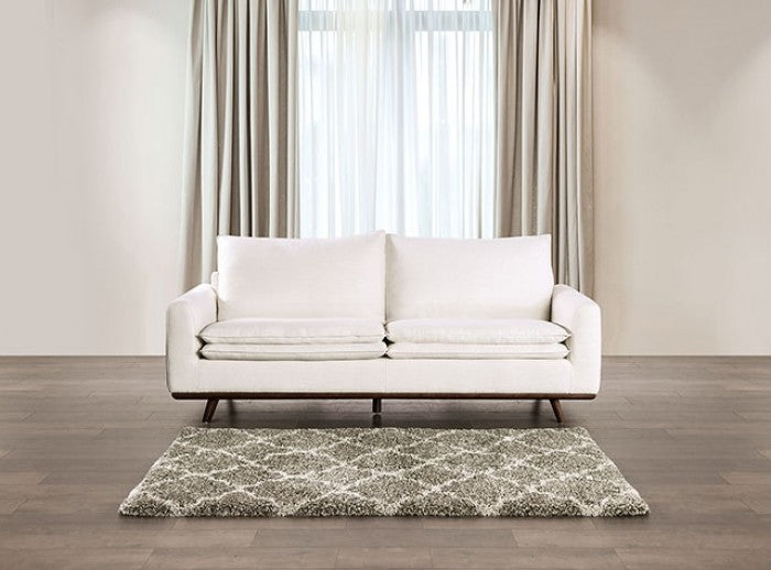 Monthey Dark Brown/Linen White Sofa