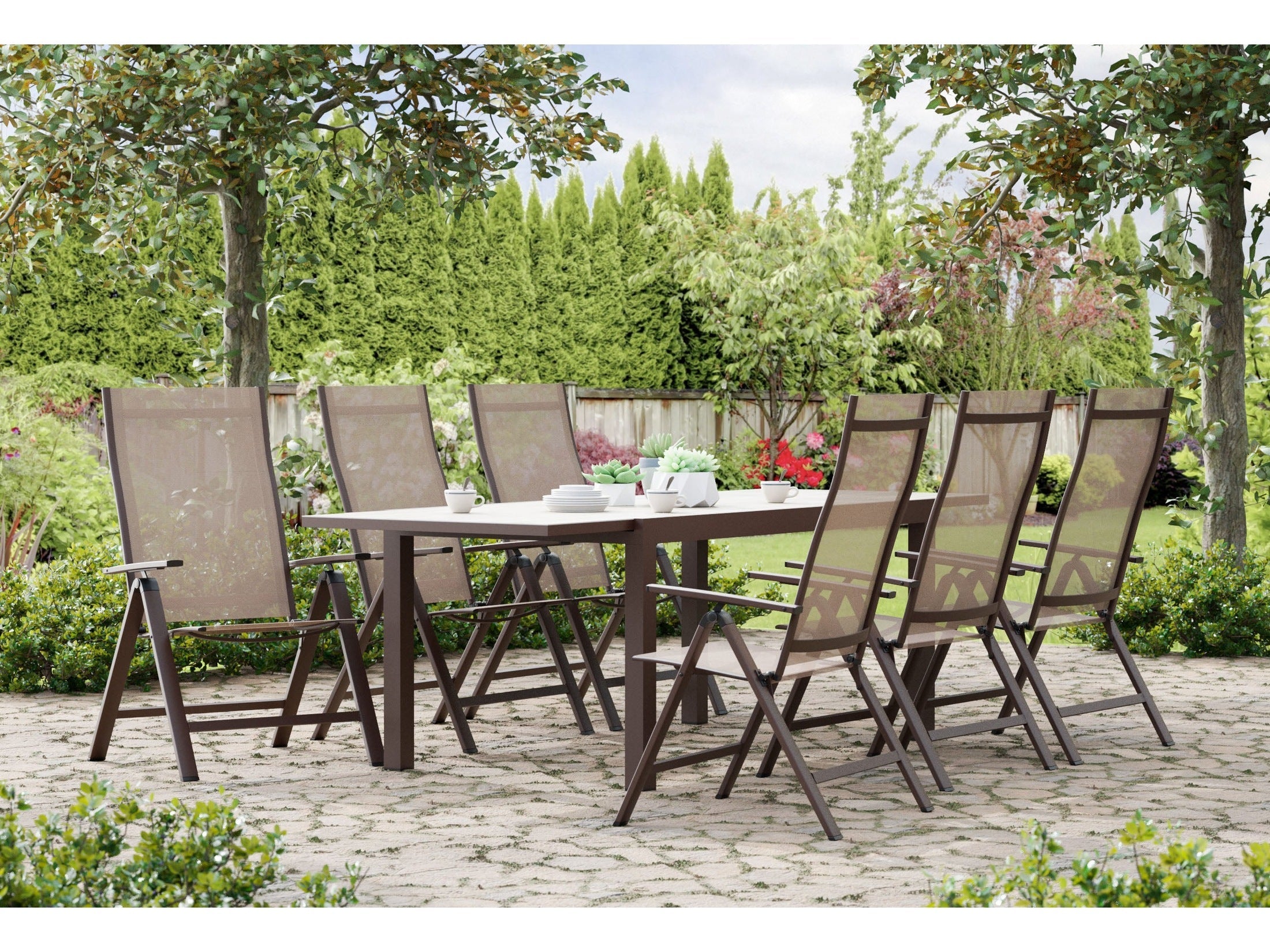 Monza Gun Metal/Gray 7 Piece Outdoor Dining Set