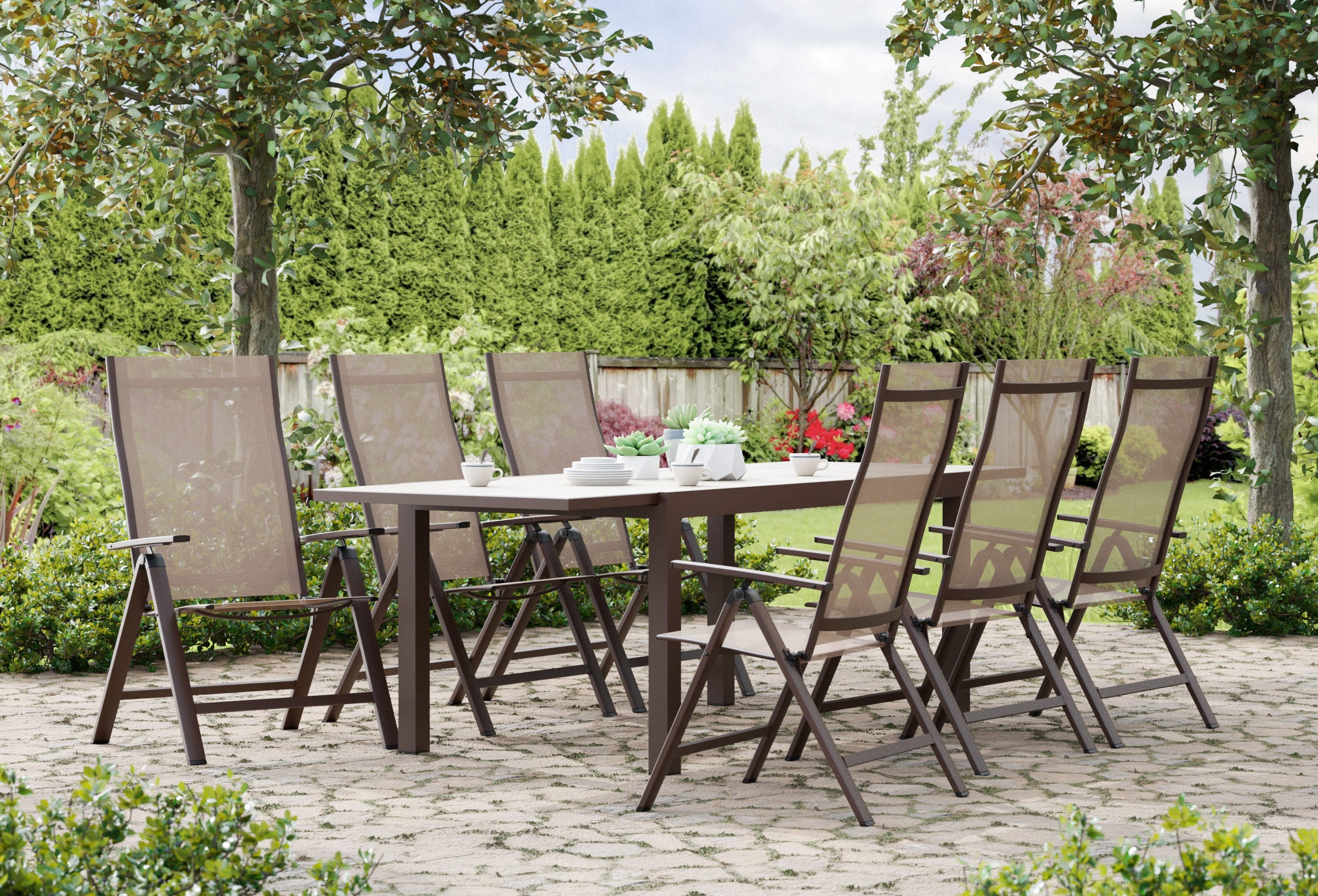 Monza Gun Metal/Gray Outdoor Dining Table