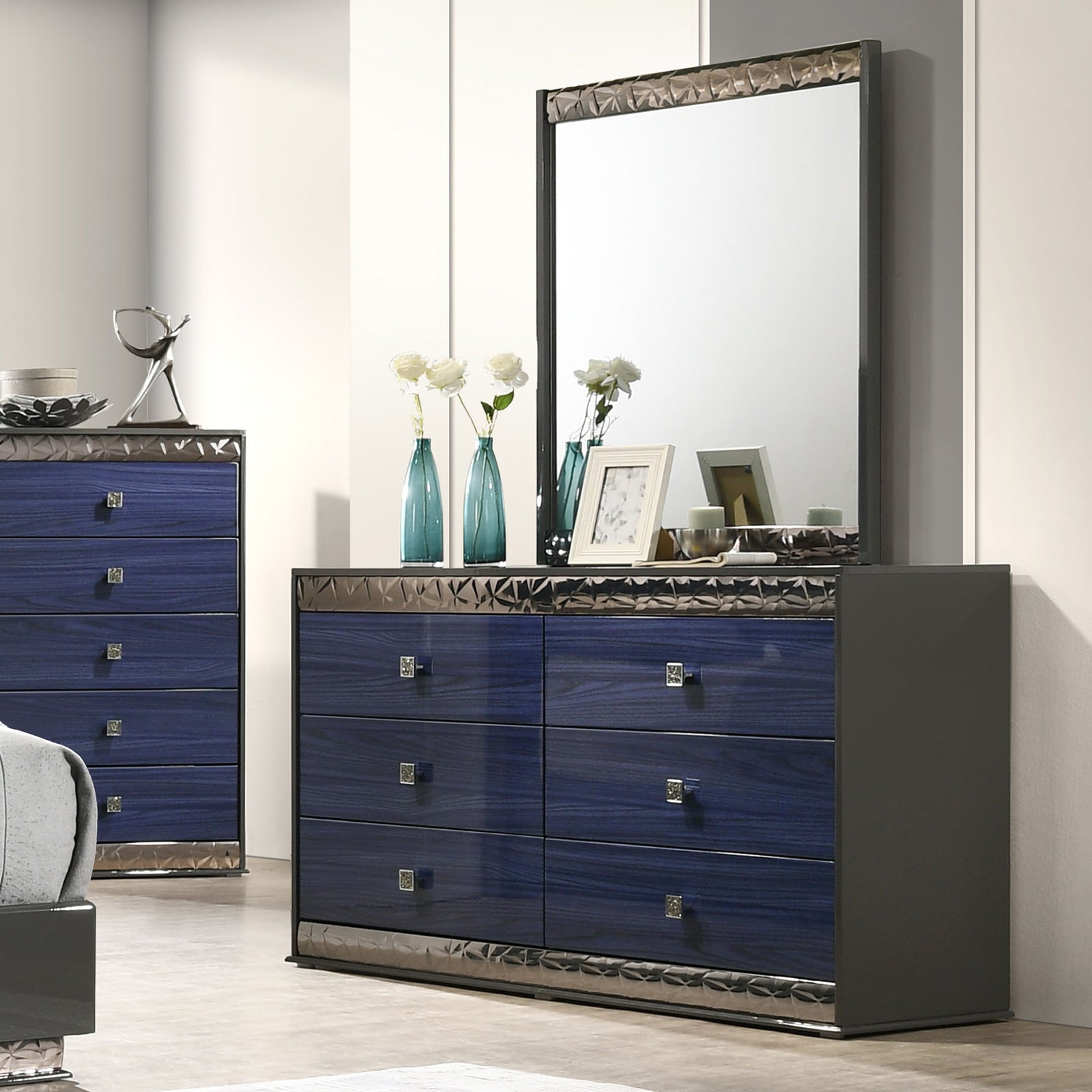 Morcote Ash Gray/Indigo Blue Mirror