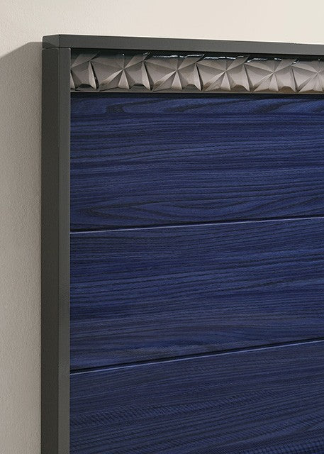 Morcote Ash Gray/Indigo Blue Queen Bed