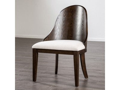 Morden Dark Walnut/Off-White Side Chair (Set of 2)