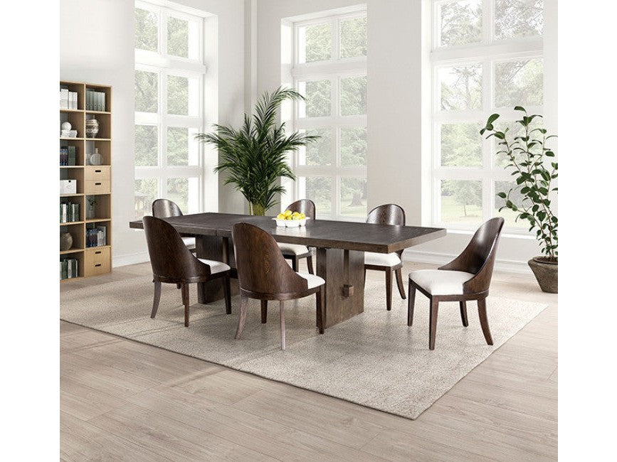 Morden Dark Walnut/Off-White Side Chair (Set of 2)