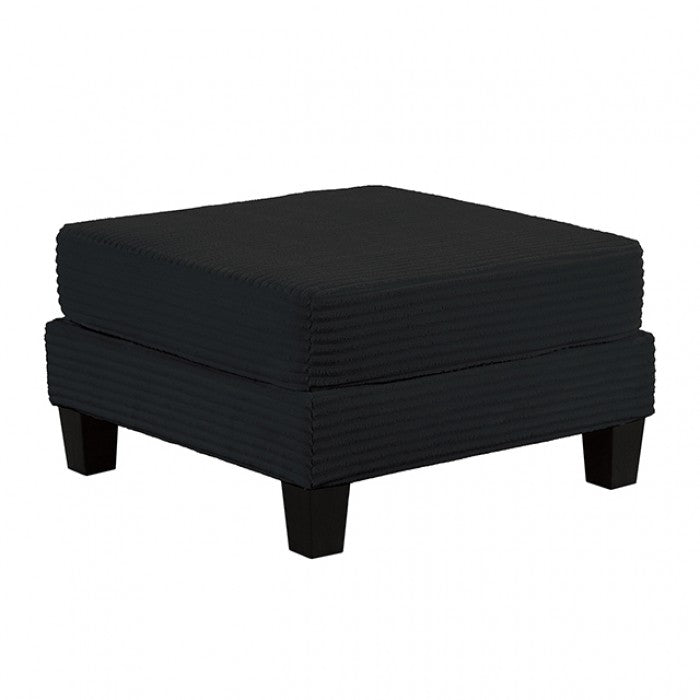 Moretaine Black Corduroy Storage Ottoman