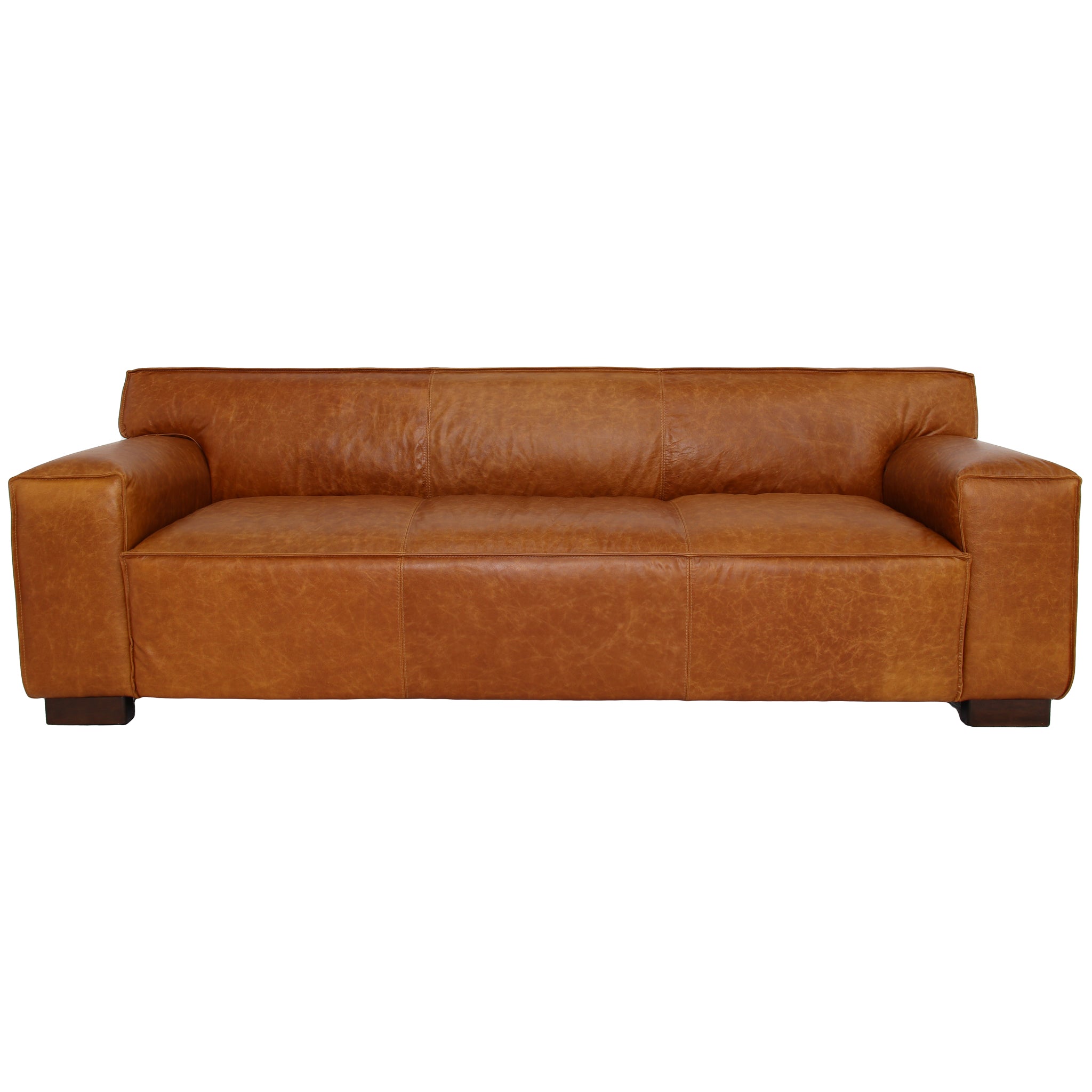 Morgan Waxy Cognac Leather Sofa