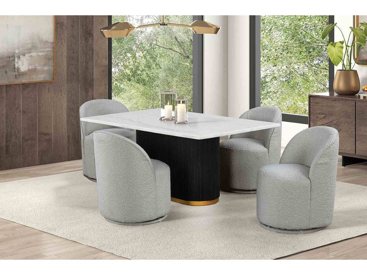 Morges Black/White 5 Pc. Dining Table Set