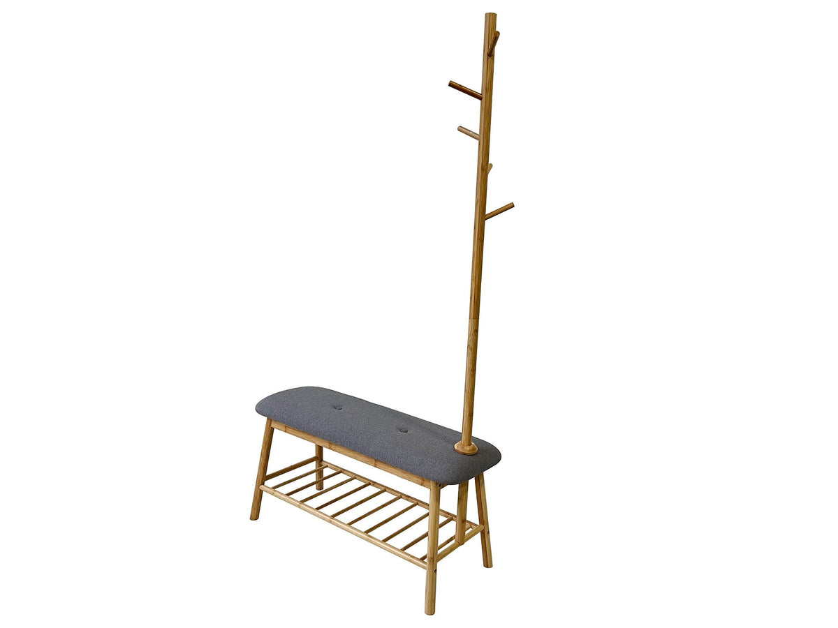 Mosier Hall Mosier Natural/Gray Hall Tree w/ Bench & Shoe Storage
