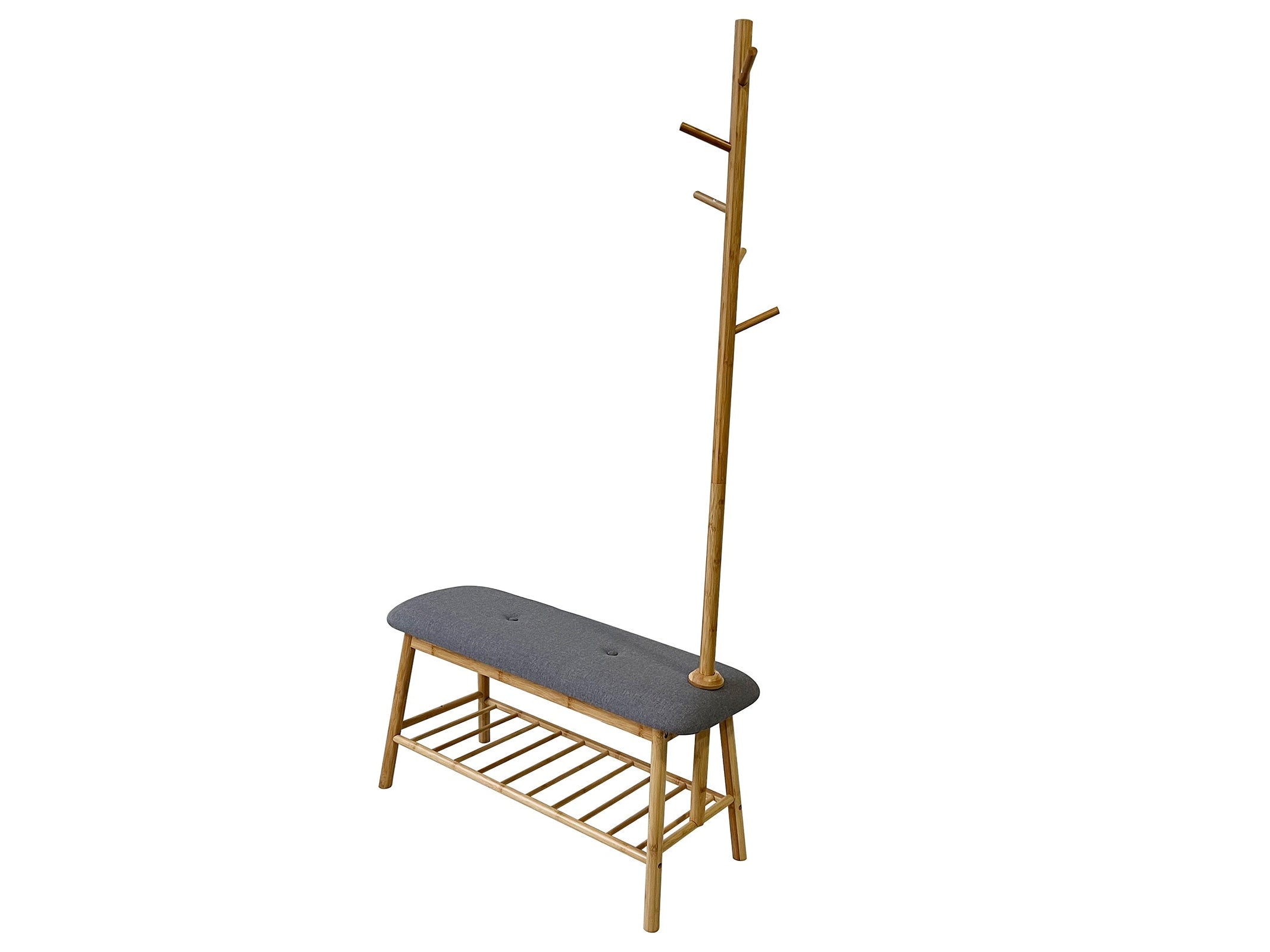 Mosier Natural/Gray Hall Tree w/ Bench & Shoe Storage